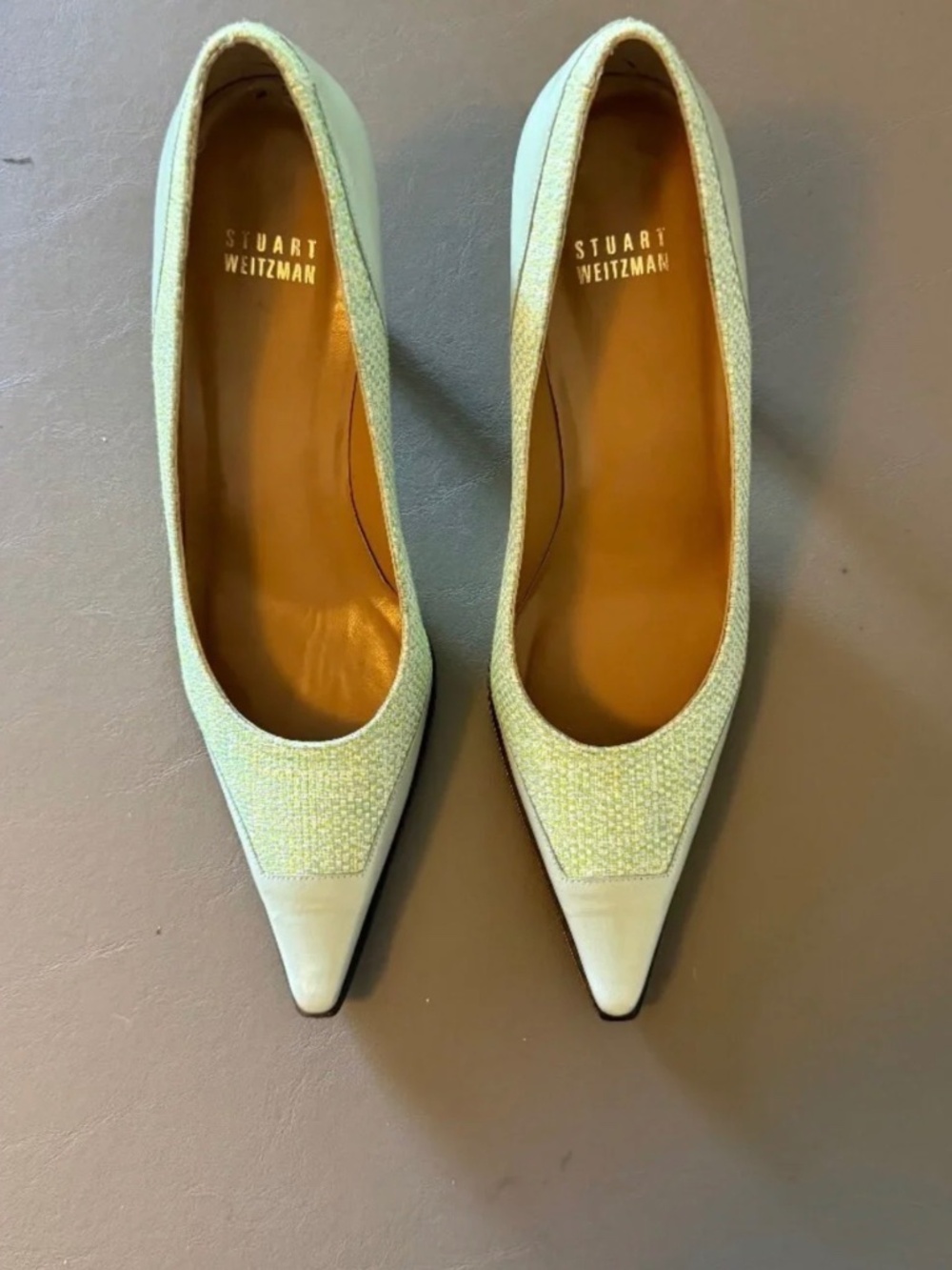 Stuart Weitzman leather and Fabric Pumps